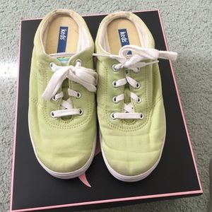 lime green slip on keds